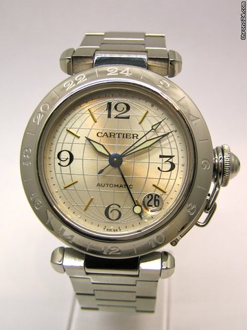 Cartier Pasha C GMT Edelstahl Automatik watches