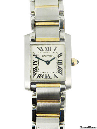 Cartier stainless steel and 18k yellow gold Ladies Tank Francaise watches