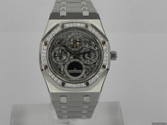 Replica Audemars Piguet ROYAL OAK SCHELETRATO ACCIAIO PLATINO GHIERA IN BRILLANTI Watch