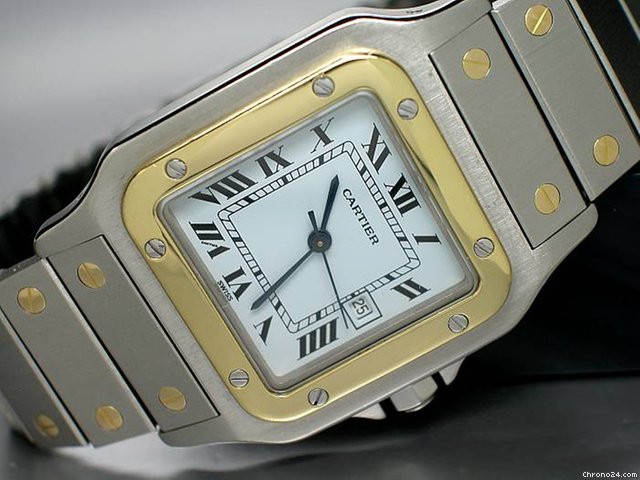 Cartier "Santos de Cartier" Automatique- Edelstahl/18K/750 Gelbgold watches