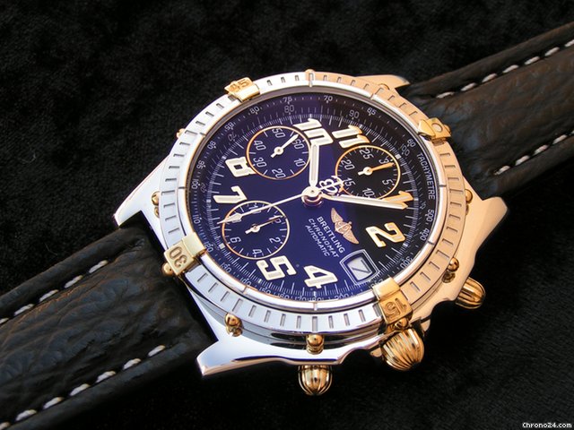 Breitling Chronomat Vitesse schwarzes ZB STAHL/GOLD watches