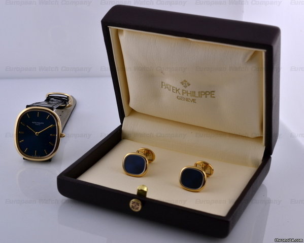 Patek Philippe Golden Ellipse 18K Yellow Gold Blue Dial 35MM watches