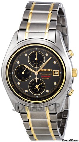 Seiko Grey Dial Two Tone Titanium Mens Watch SNA559 watches