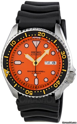 Seiko Diver Orange Dial Automatic Mens Watch SKX011J1 watches