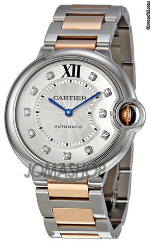 Cartier Ballon Bleu Silver Dial Steel and 18k Rose Gold Unisex Watch WE902031 watches