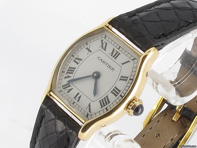 Cartier "Klassische Damenuhr" 18K/750 Gelbgold - Lederband watches