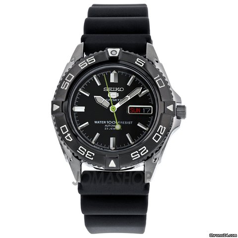 Seiko 5 Black Dial Rubber Strap Automatic Mens Watch SNZB23J2 watches