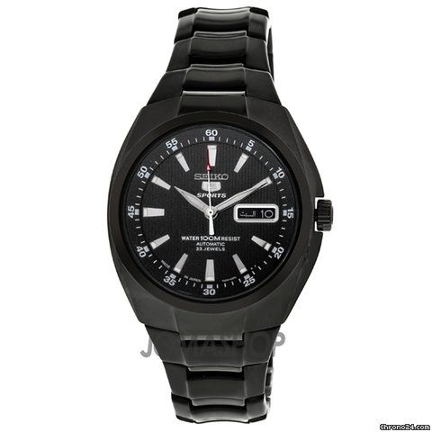 Seiko 5 Sports Black Dial Black PVD Stainless Steel Automatic Mens Watch SNZD49J1 watches