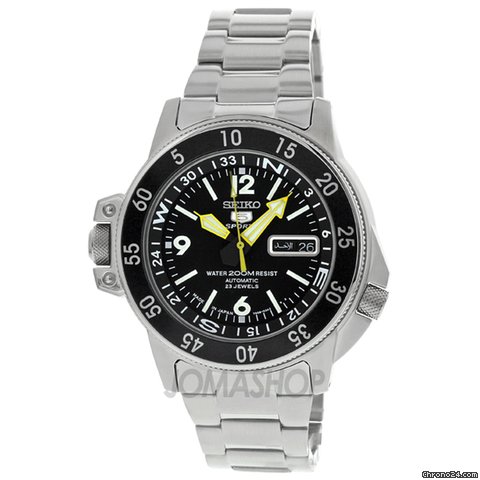 Seiko 5 Black Dial Stainless Steel Compass Automatic Mens Watch SKZ211J1 watches