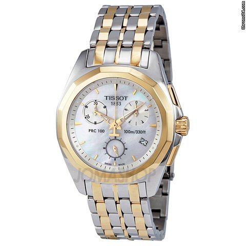 Tissot PRC 100 Chronograph Mother of Pearl Dial Ladies Watch T0082172211100 watches
