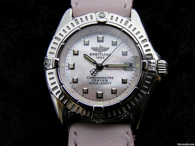 Breitling Callistino Rosa Perlmutt ZB MOP Stahl Leder watches