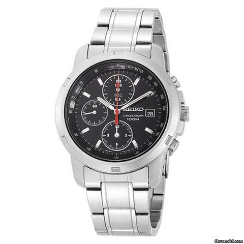 Seiko Chronograph Black Dial Mens Watch SNDB03 watches