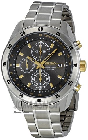 Seiko Chronograph Stainless Steel Black Dial Mens Watch SNDC51 watches