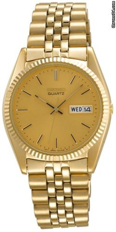 Seiko Day and Date Dress Gold-tone Stainless Steel Mens Watch SGF206 watches