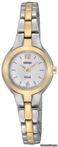 Seiko Two-Tone Dress White Dial Solar Quartz Ladies Watch SUP024 watches