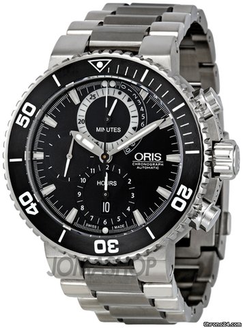 Oris Carlos Coste Black Dial Automatic Chronograph Mens Watch 674-7655-7184-SET watches