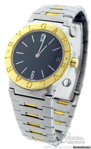 Bulgari Unisex BB30SGD 18K Gold & Stainless Steel Quartz Date Mid Size Watch watches