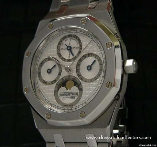 Audemars Piguet Royal Oak Perpetual Calendar Steel / Platina "Ref.25820SP.00.0944SP.03 Full Set 2006 , serviced 2010 watches
