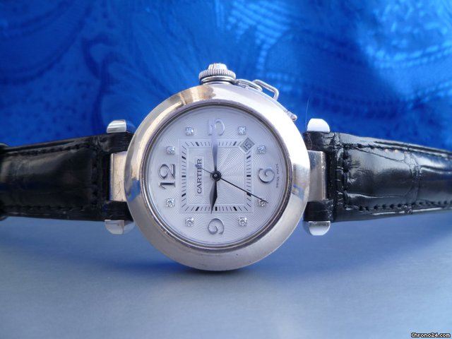 Cartier Damen Cartier Pasha 32 in 18 K Weissgold und Diamanten Autom watches