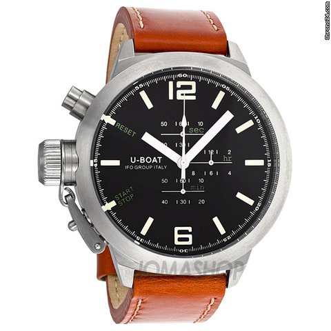 U-Boat Black Dial Chronograph Brown Leather Mens Watch 304 watches