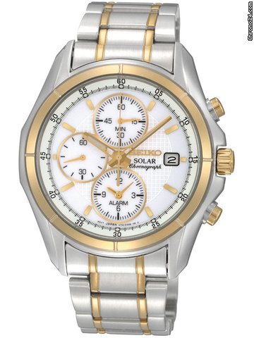 Seiko SSC002P1 Herrenuhr Solar bicolor Chronograph watches