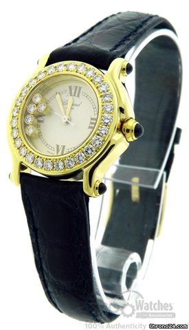Chopard Happy Sport 27/6149-23 18K Yellow Gold Diamond Quartz Watch watches
