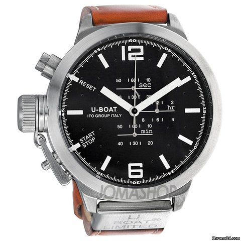 U-Boat Black Dial Light Brown Leather Mens Watch 378 watches