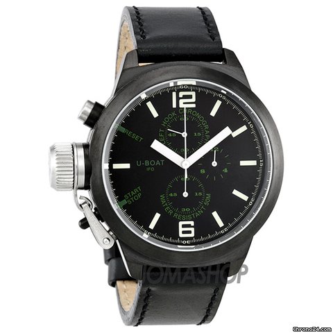 U-Boat Black Green Dial Leather Strap Mens Watch 293 watches