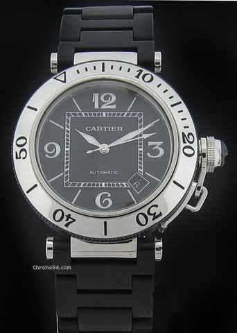 Cartier Pasha Seatimer Steel Rubber Watch W31077U2 watches