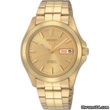 Seiko 5 All Gold-plated Stainless Steel Mens Watch SNKK98 watches