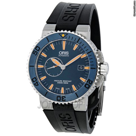 Oris Maldives Limited Edition Blue Dial Automatic Rubber Mens Watch 01 643 7654 7185 Set-RS watches