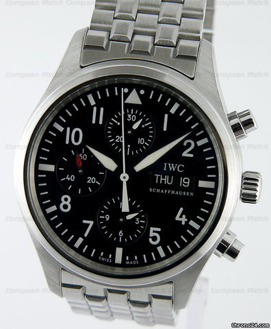 IWC Pilot Chronograph Black Dial SS/SS 42MM watches