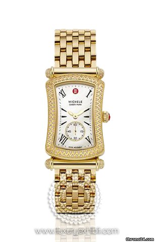 Michele Caber Park Diamond Gold-tone Stainless Steel Ladies Watch MWW16B000031 watches