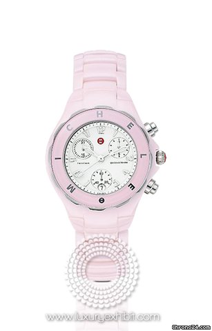 Michele Tahitian Pink Ceramic Ladies Watch MWW12A000004 watches