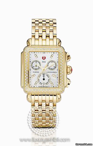 Michele Deco Day Gold-tone Stainless Steel Ladies Watch MWW06P000100 watches
