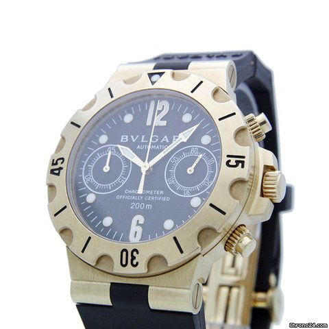 Bulgari Diagono Scuba Chronograph SC38G in 18k Yellow Gold watches