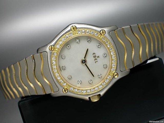 Ebel "Classic Wave" Perlmuttblatt und L¨¹nette mit Diamantbesatz watches