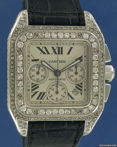 Cartier Santos 100 Chrono Diamonds watches