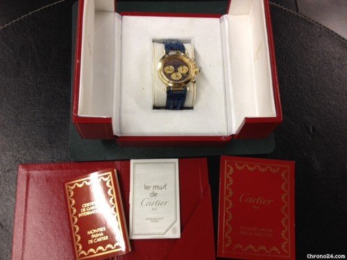 Cartier Pasha (Santos) Oro Gold 38 30009 Chronograph Crono Deployant watches