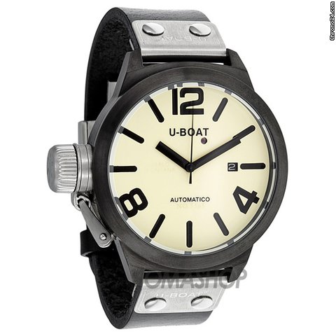 U-Boat Beige Dial Black Leather Mens Watch 343 watches