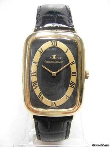 Jaeger-LeCoultre Rectangulaire vintage grande taille/big size yellow gold/or jaune cadran noir/black dial watches