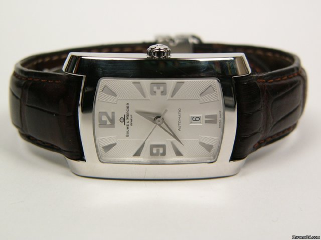 Baume & Mercier & automatic steel and leather Ref. 65308 watches