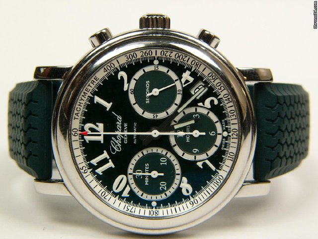 Chopard Mille Miglia Elton John Aids Fundation chronograph steel green rubber mod. 8331 watches