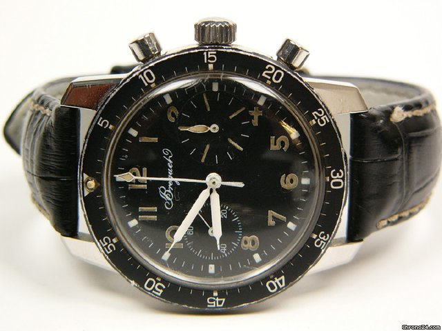 Breguet Aeromarine vintage steel and leather watches