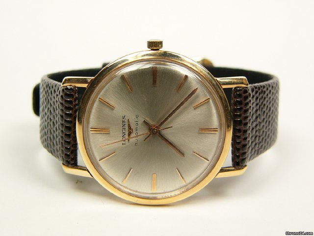 Longines Automatic yellow gold and leather watches