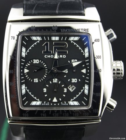 Chopard Two O Ten unisex steel, croco strap Chronograph watches
