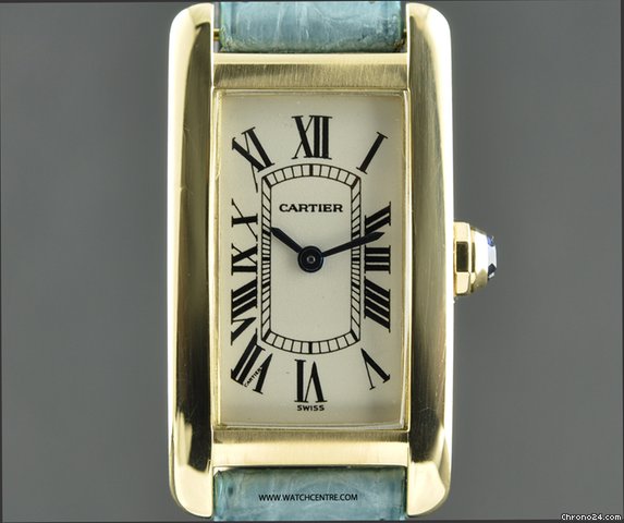 Cartier 18k Y/G Silver Dial Ladies Tank Americaine watches