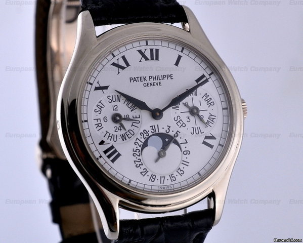 Patek Philippe Perpetual Calendar White Dial Roman 18K White Gold 36MM watches