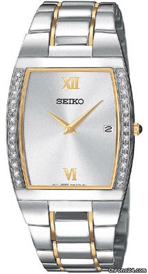 Seiko Diamond Two-tone Steel Mens Watch SKP321 watches