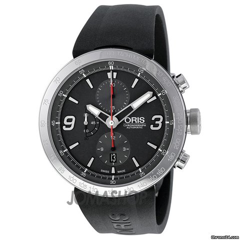Replica Oris TT1 Chrono Black Rubber Stainless Steel Mens Watch 01 674 7659 4163 07 4 25 06 Watch